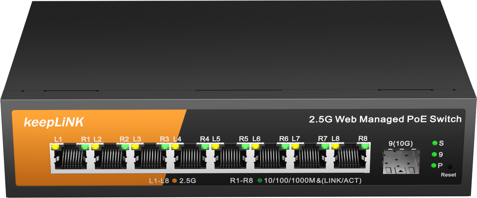 Switch KeepLink 2.5G com uplink 10G SFP+