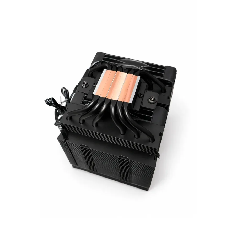 Base do ORY-B1000 PRO vista de baixo, com os seis heatpipes de cobre
